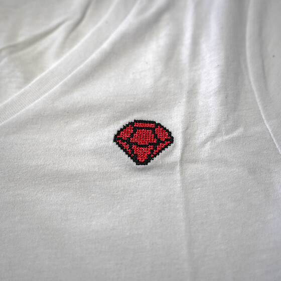 Motiv: Diamant, Kinder / T-Shirt, Kurzarm, weiß, 104/110